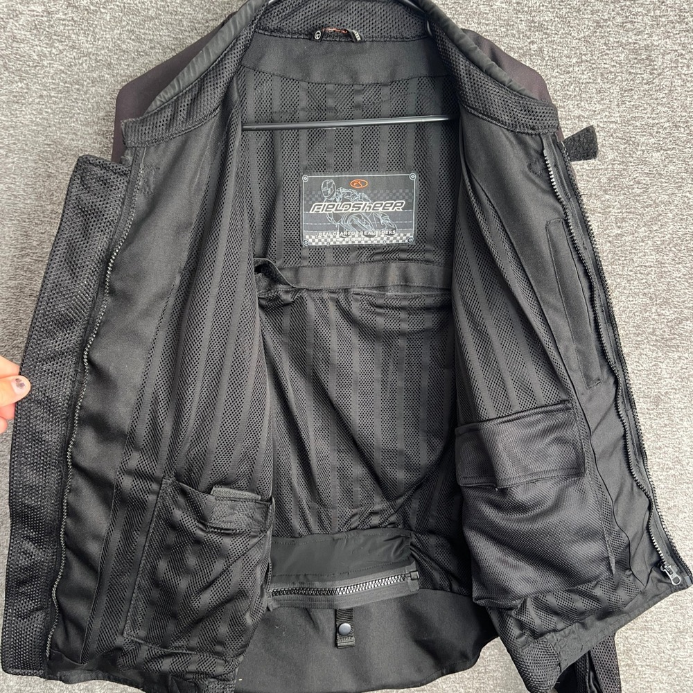 Fieldsheer Motorcycle Riding Jacket XL Black Mesh Padded Armor Real Gear Riders - Picture 9 of 11